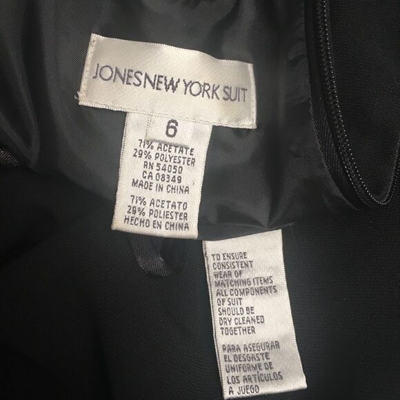 Jones New York Black Lined Dress Sz 6. - Picture 7 of 7